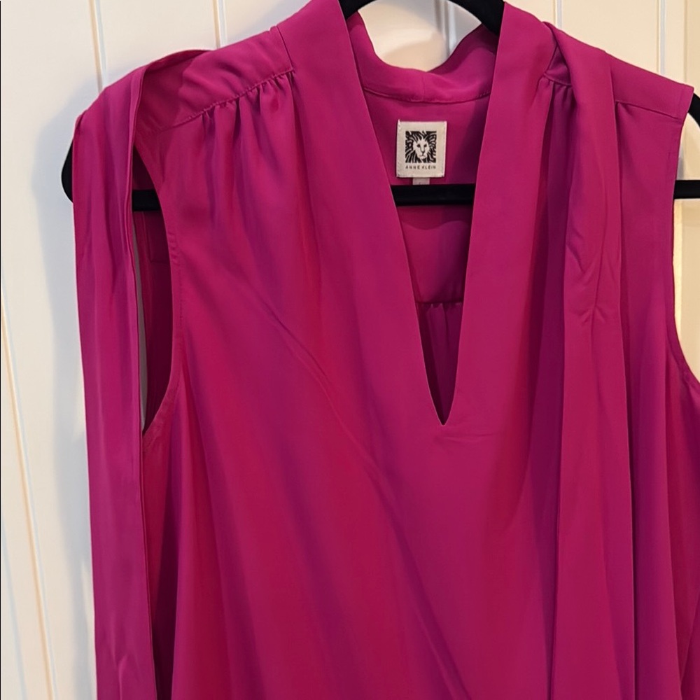 Ann Klein Vibrant Pink Sleeveless Blouse